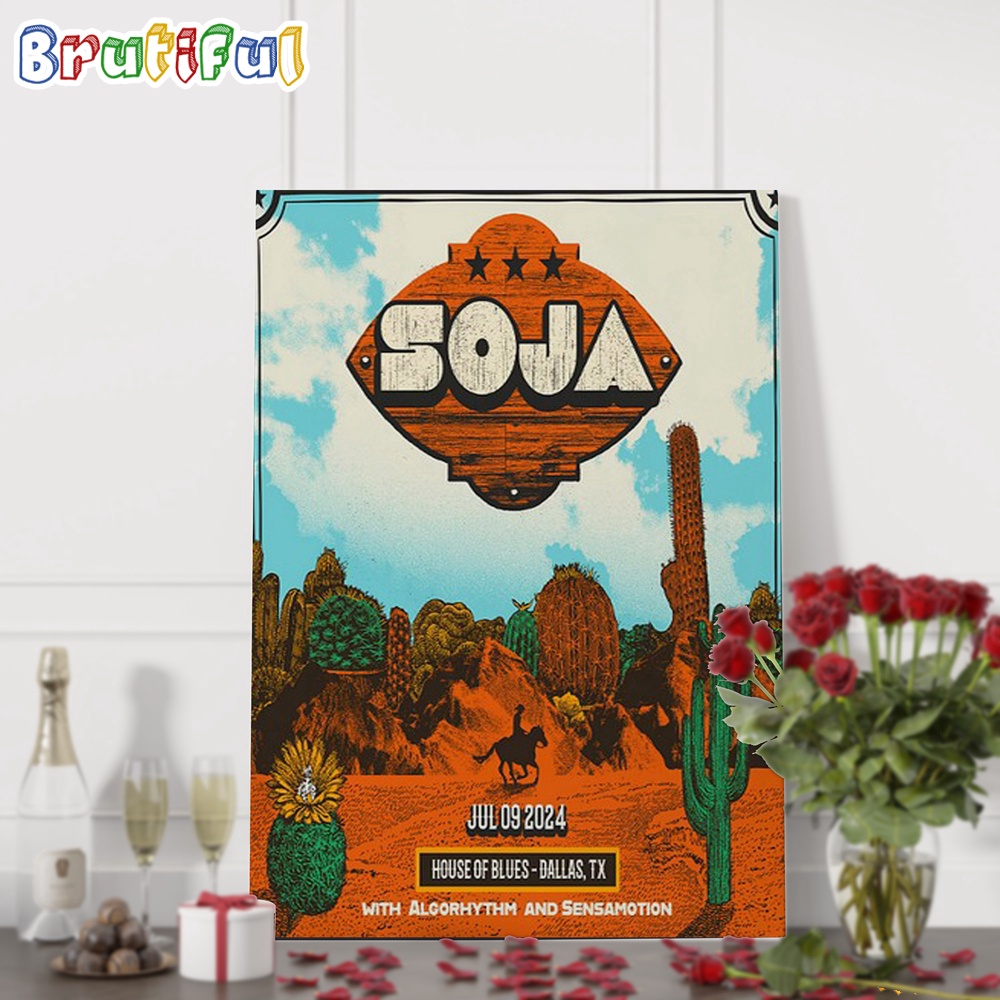 SOJA July 9 2024 House Of Blues Dallas TX Wall Art Poster Canvas