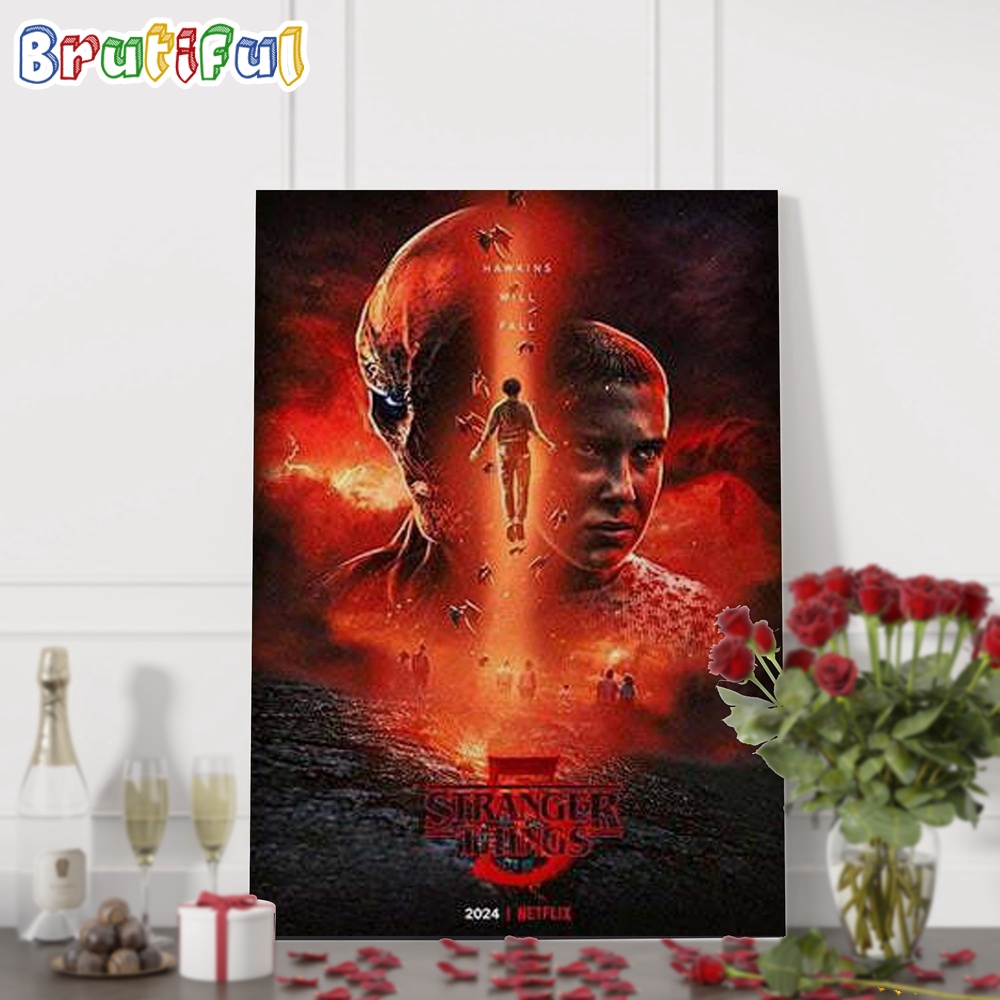 Stranger Things 5 Final Season Movies Fan Gift Wall Art Poster Canvas