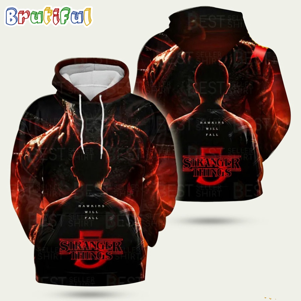 Stranger Things 5 The Final Season Eleven Fight Monster Hoodie