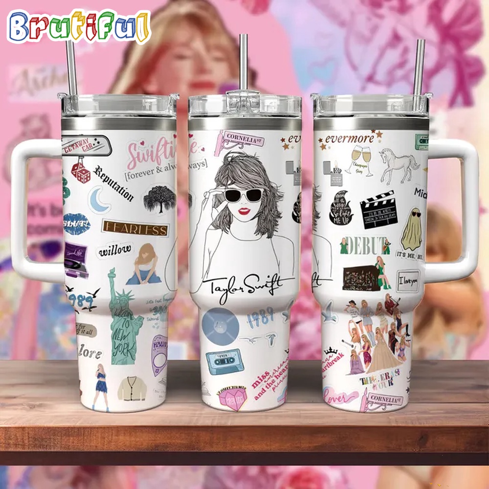 Taylor Swift Music Graphics Design Stanley Tumbler 40oz 1