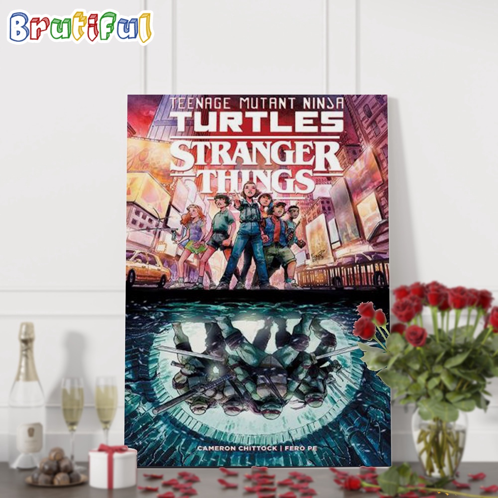 Teenage Mutant Ninja Turtles x Stranger Things Full Story Wall Art Poster Canvas