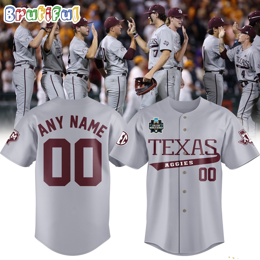 Texas AM NCAA 2024 Men's College Word Series Omaha Champions Jersey Shirt