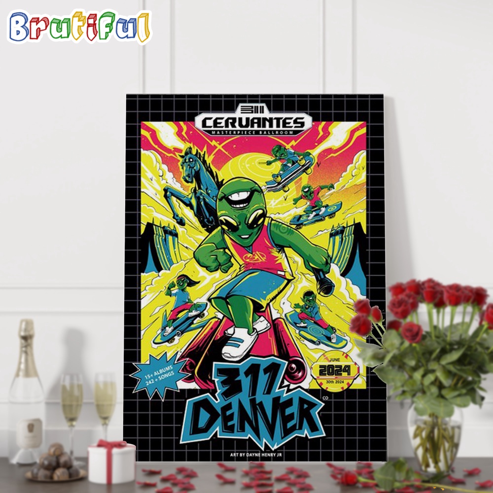 The 311 Band June 30 2024 Denver CO Tour Wall Art Poster Canvas