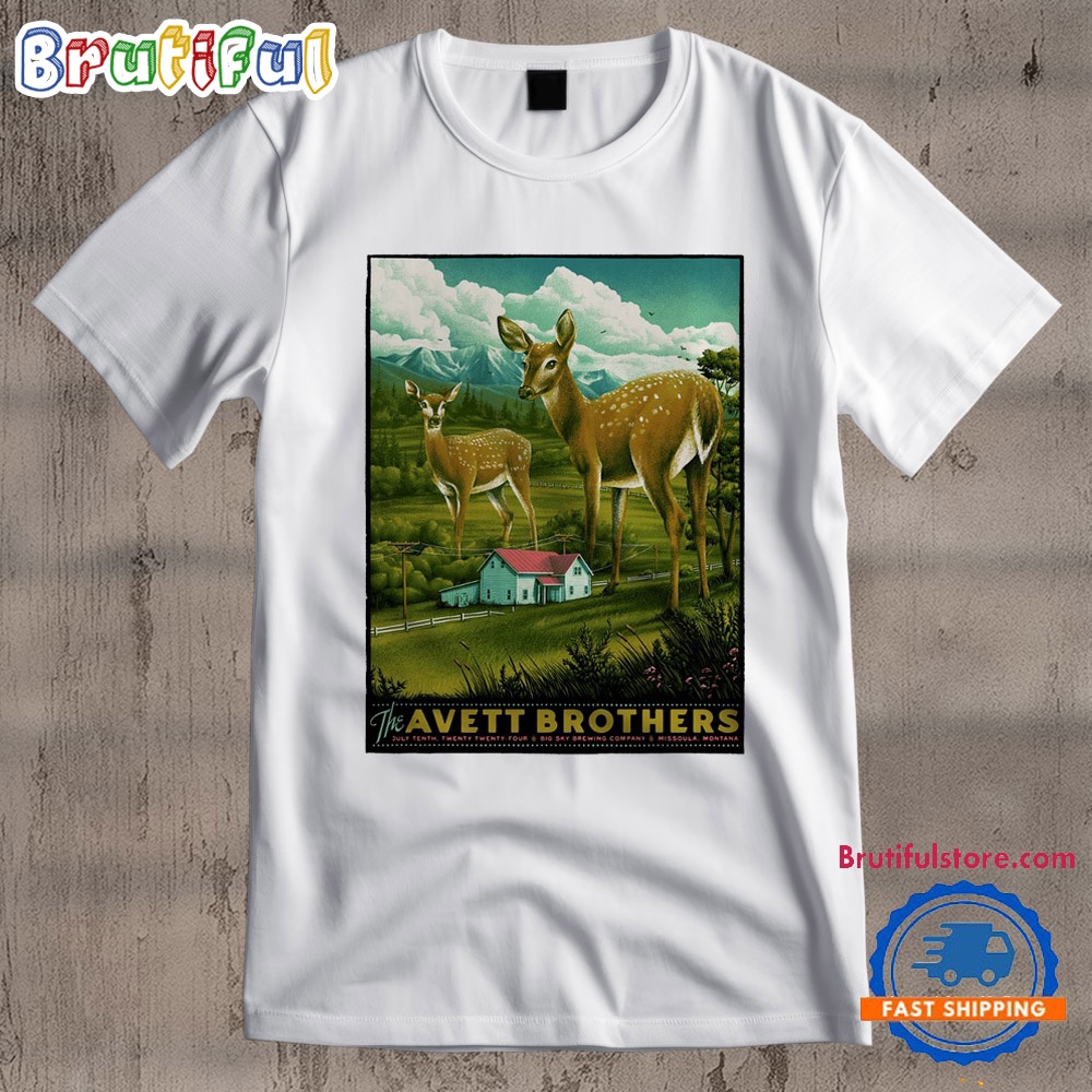 The Avett Brothers July 10 2024 Big Sky Brewing Missoula Montana Tour T Shirt