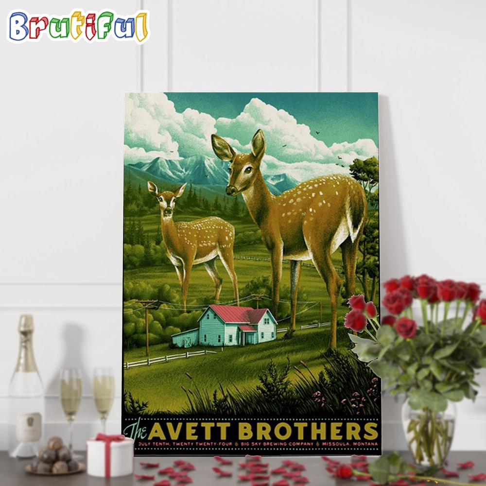 The Avett Brothers July 10 2024 Big Sky Brewing Missoula Montana Tour Wall Art Poster Canvas