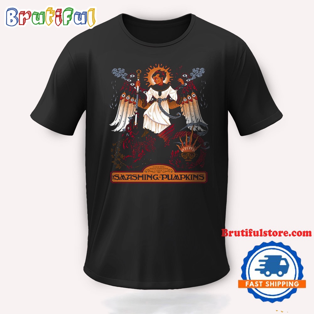 The Smashing Pumpkins Band Piazza Napoleone Lucca Italy July 6 2024 Tour T Shirt