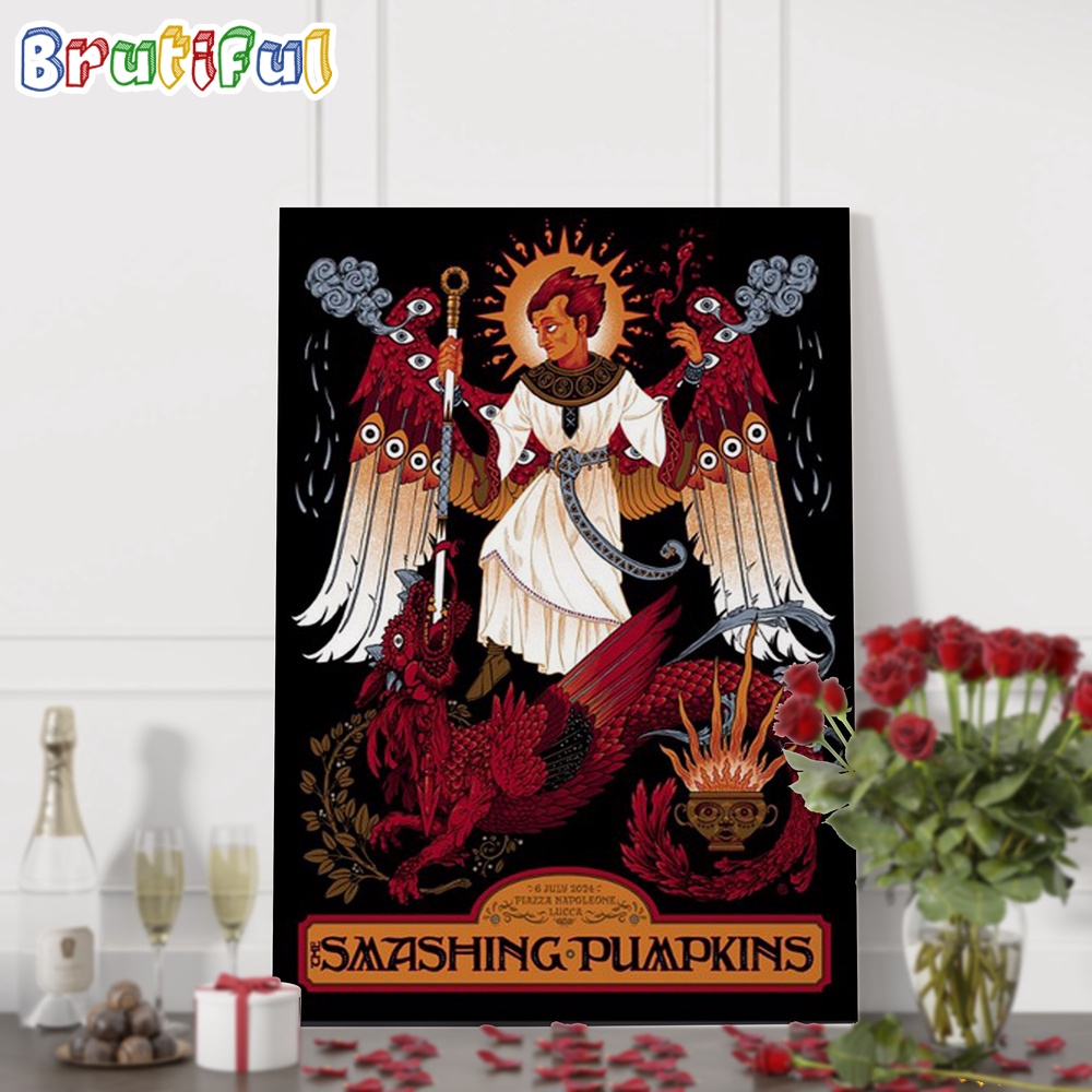 The Smashing Pumpkins Band Piazza Napoleone Lucca Italy July 6 2024 Tour Wall Art Poster Canvas