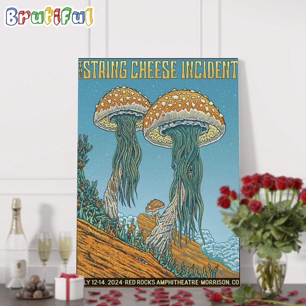 The String Cheese Incident July 12 14 2024 Red Rocks Amphitheatre Morrison CO Vintage Wall Art Poster Canvas