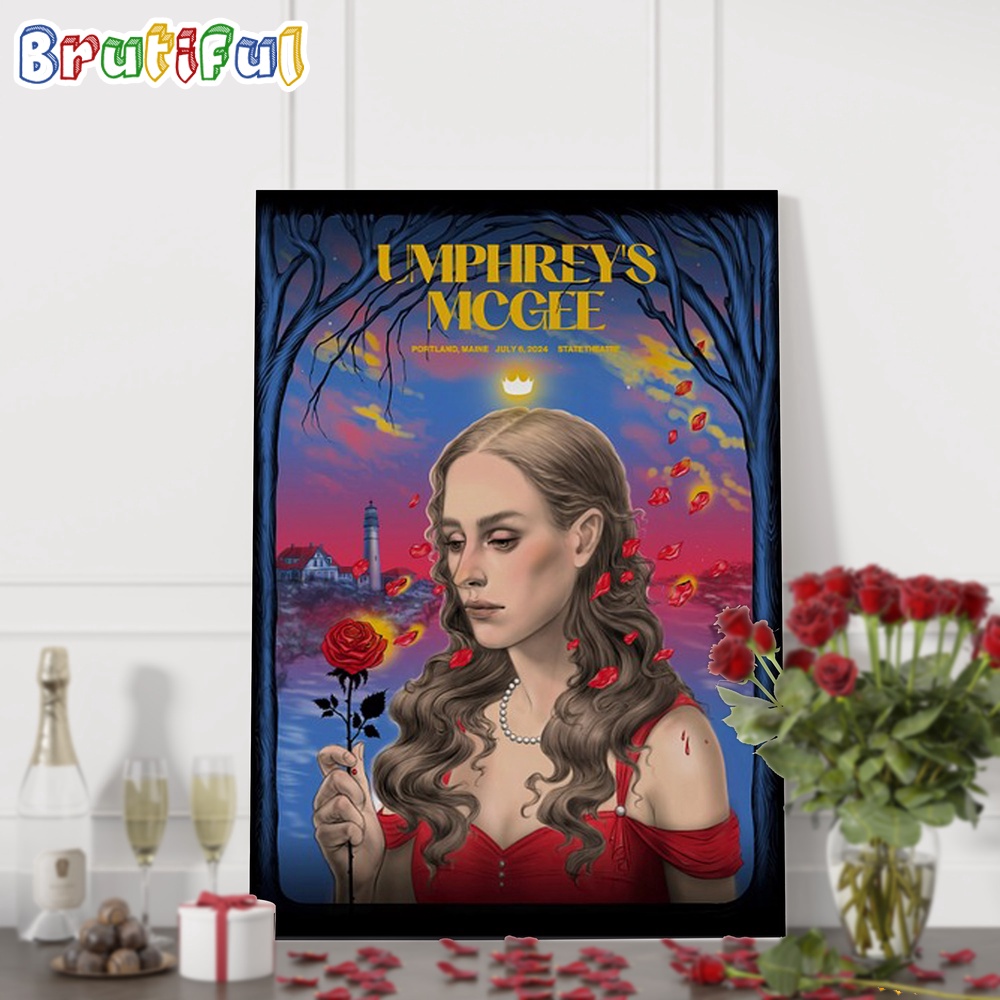 Umphrey's McGee Band July 6 2024 State Theatre Portland ME Tour Wall Art Poster Canvas