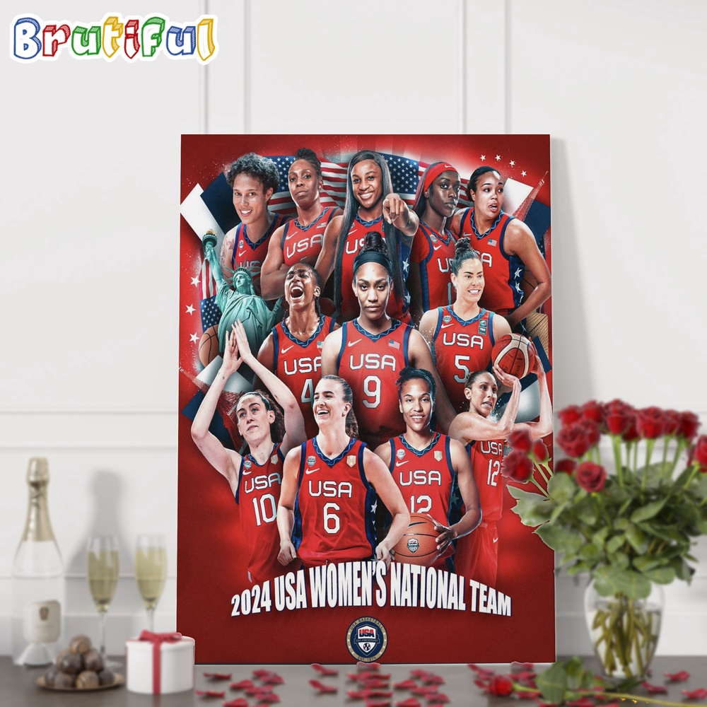 WNBA 2024 USA Womens Nationnal Team Wall Art Poster Canvas