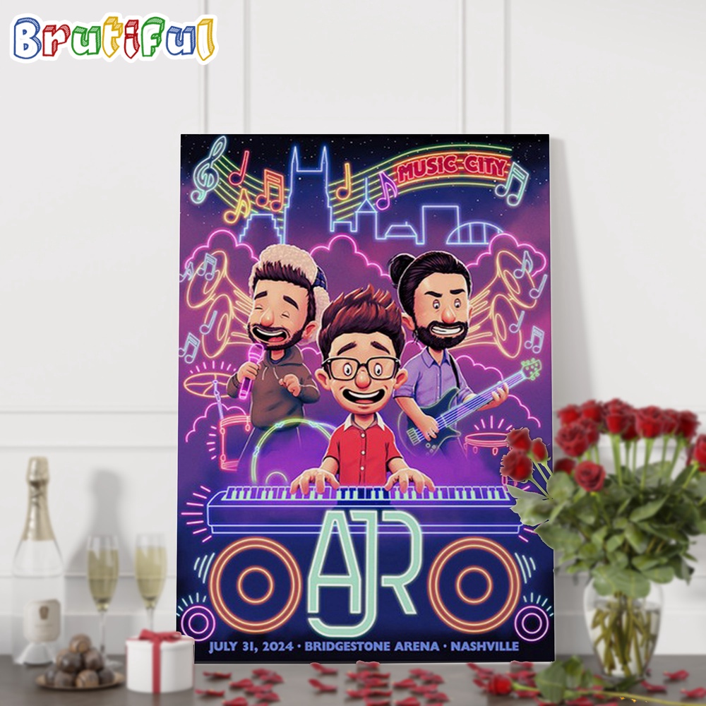 AJR Bridgestone Arena Nashville TN July 31 2024 Wall Art Poster Canvas
