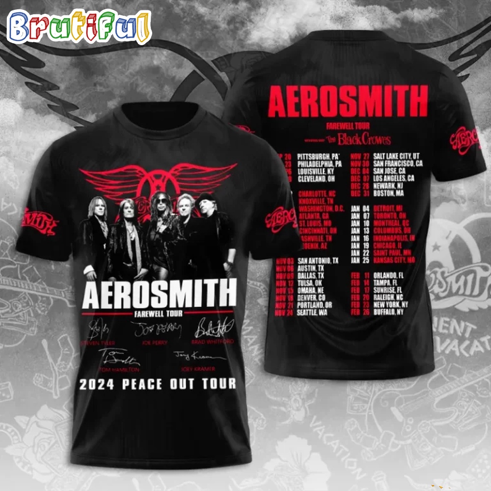 Aerosmith 2024 Peace Out Tour 3D Shirt