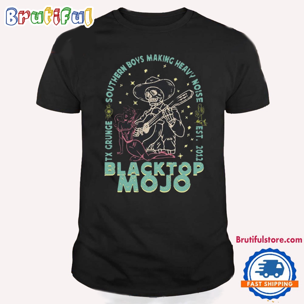 Blacktop Mojo Skeleton Seranade TX Grunge T Shirt