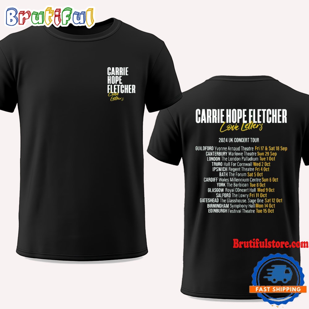 Carrie Hope Fletcher Love Letters 2024 UK Concert Tour Event T Shirt