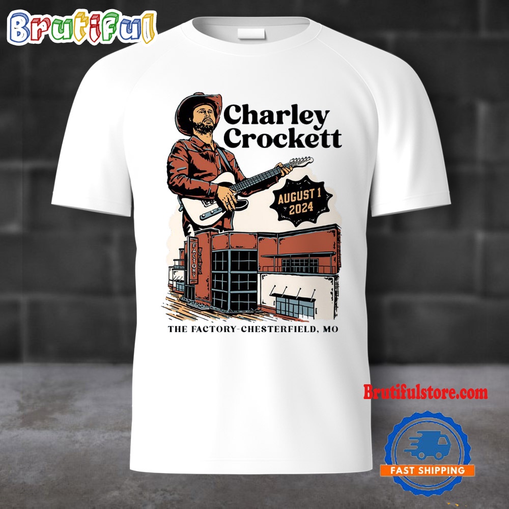 Charley Crockett August 1 2024 The Factory Chesterfield MO Tour Concert T Shirt