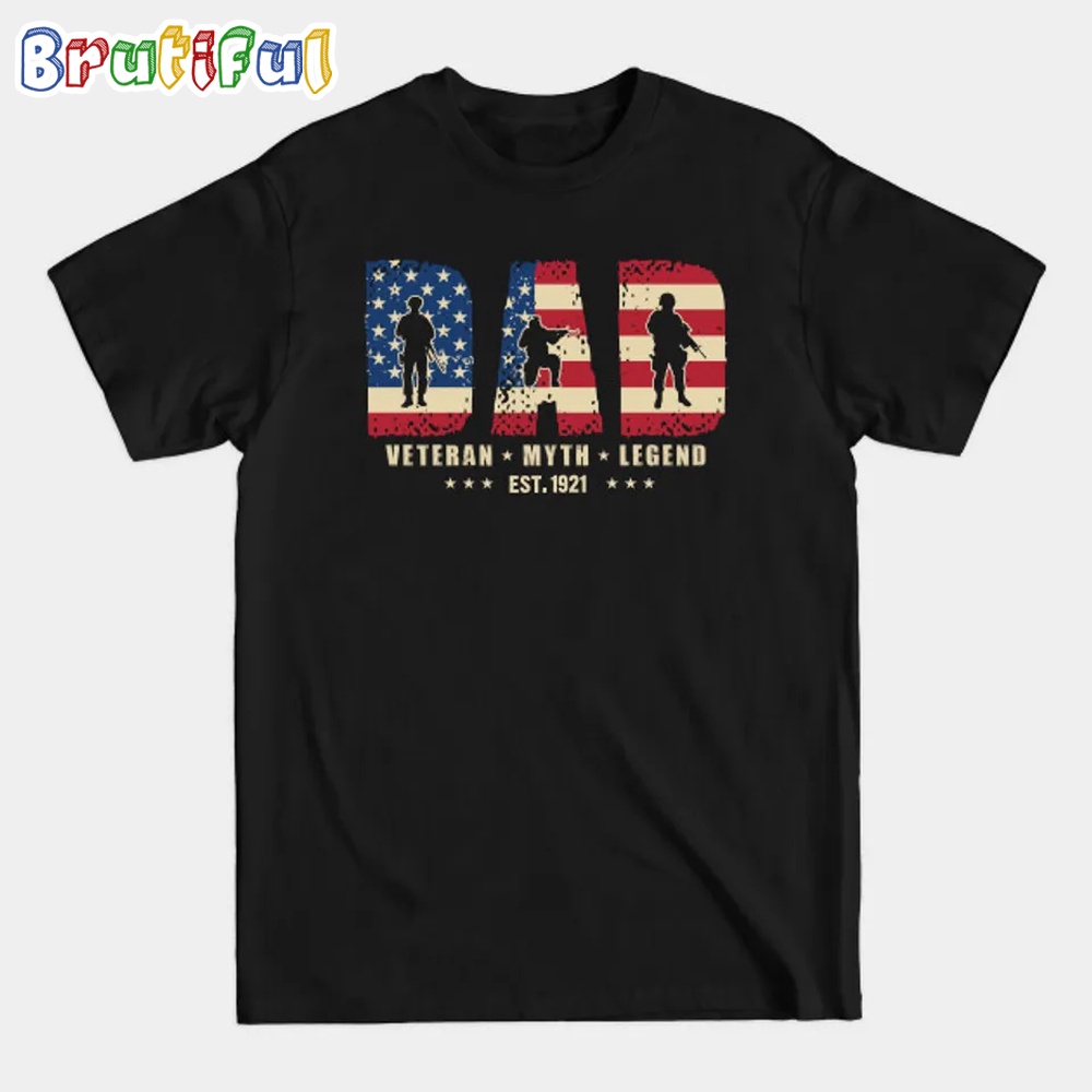 Dad Veteran Myth Legend Est 1921 Vintage T Shirt