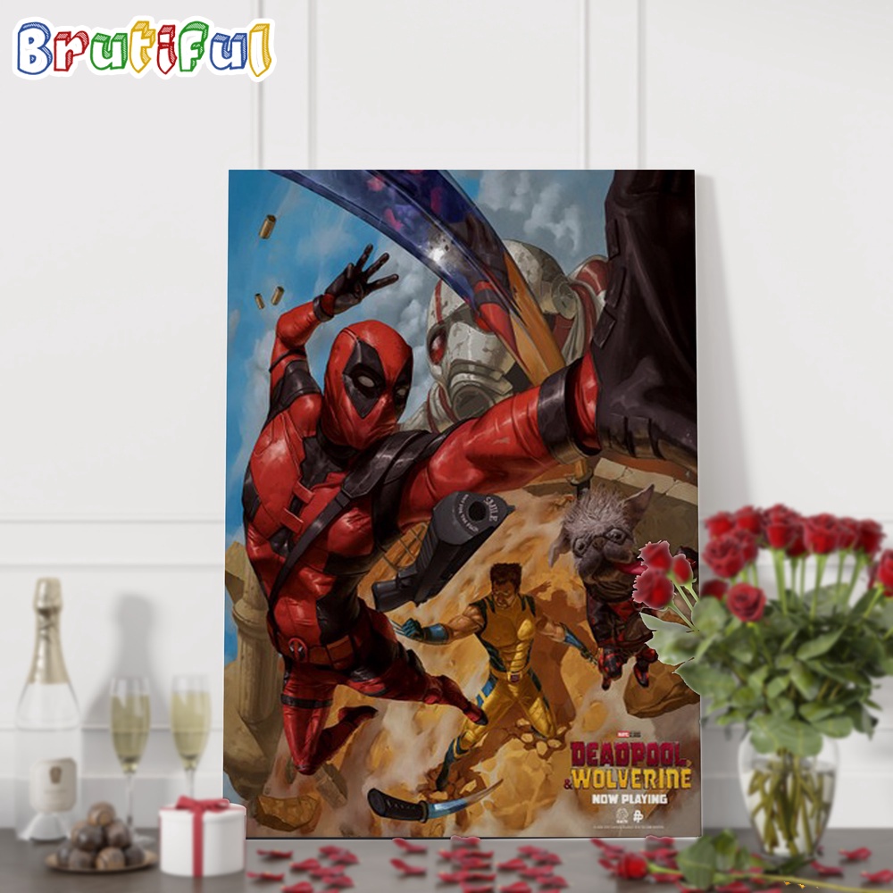 Deadpool And Wolverine Movie 2024 Wall Art Poster Canvas