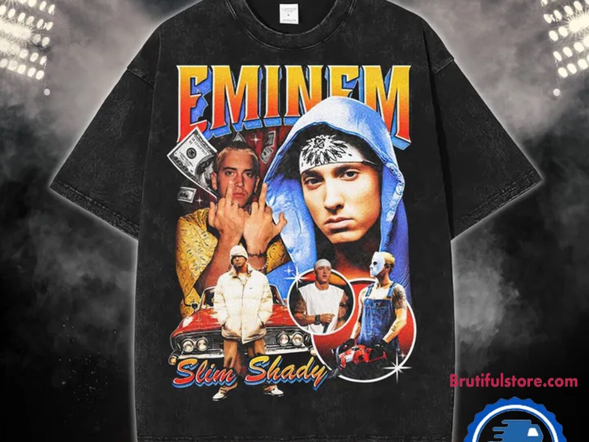 Eminem Slim Shady Rap Hiphop Graphics Design Unisex Mineral Wash T