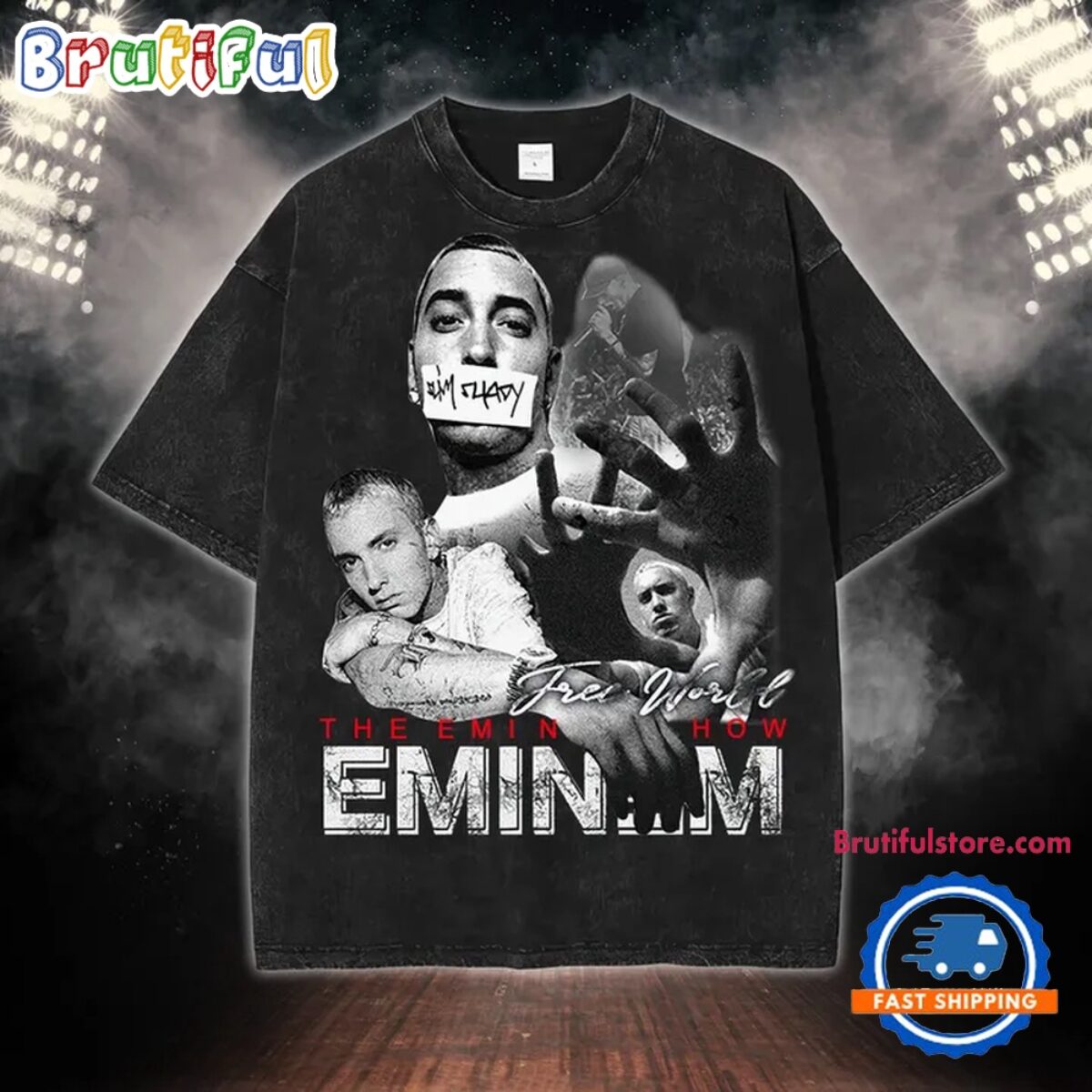 Free World The Eminem Slim Shady Show Unisex Mineral Wash T Shirt