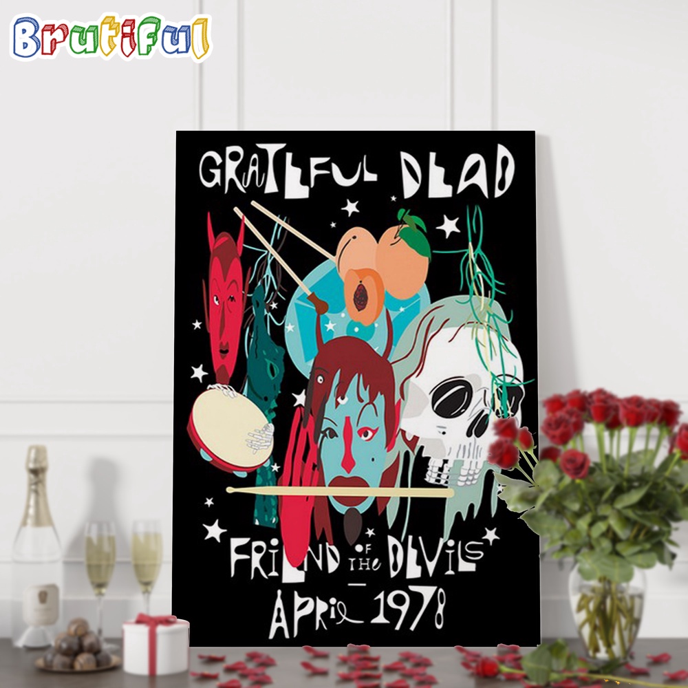 Grateful Dead Friend Of The Devils April 1978 Gig Wall Art Poster Canvas