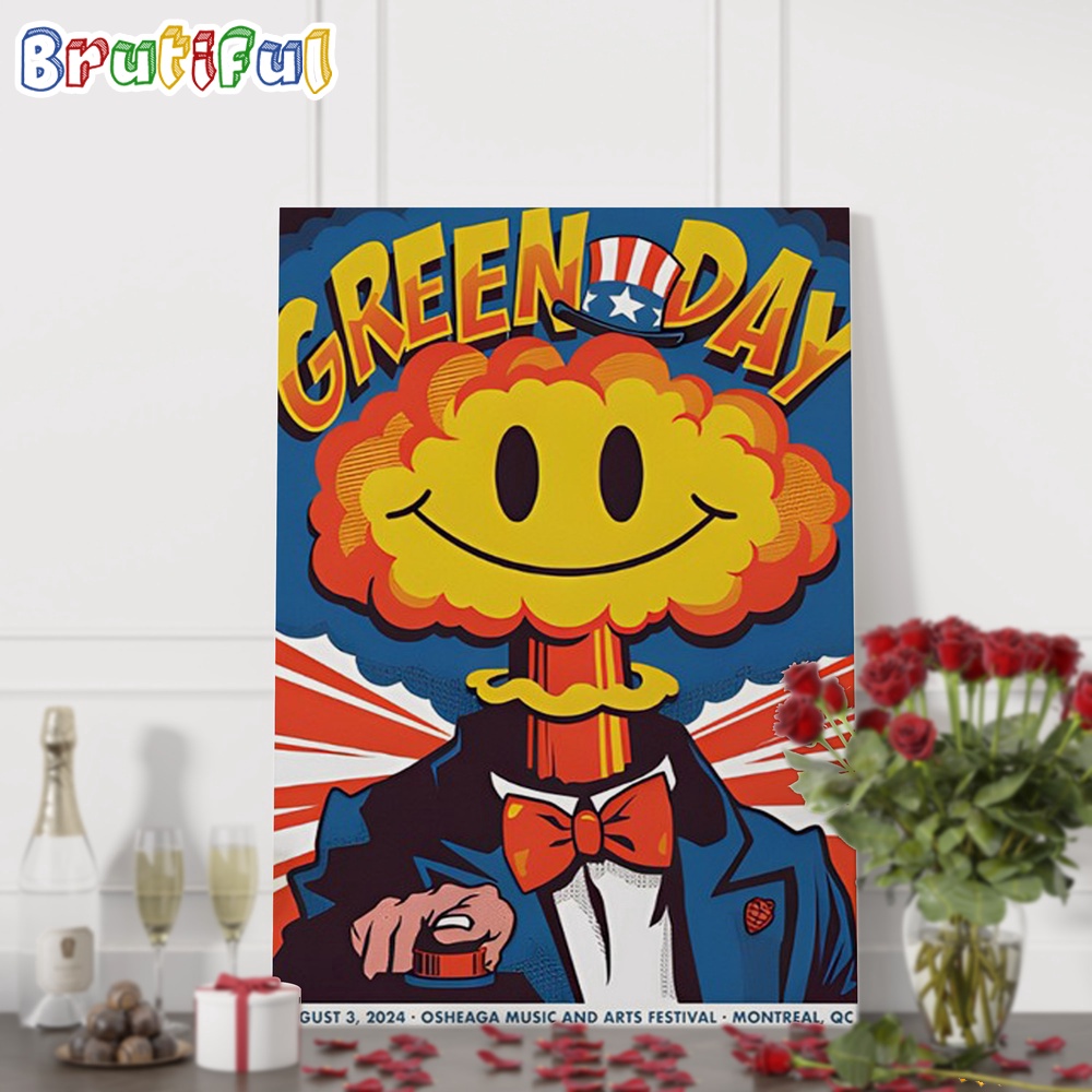 Green Day August 3 2024 Tour Live At OSHEAGA Music And Arts Festival Montreal QC Poster Canvas