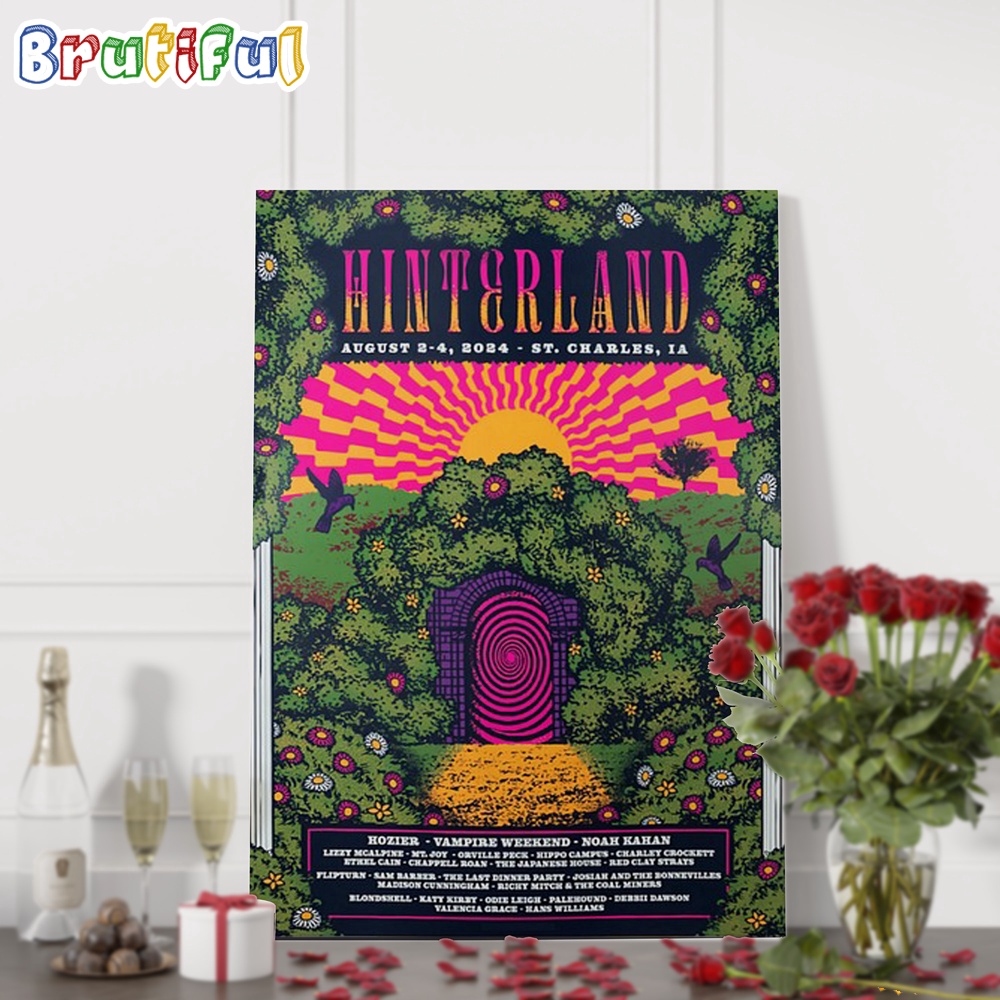 Hinterland Music Festival August 2 4 2024 St Charles IA Wall Art Poster Canvas