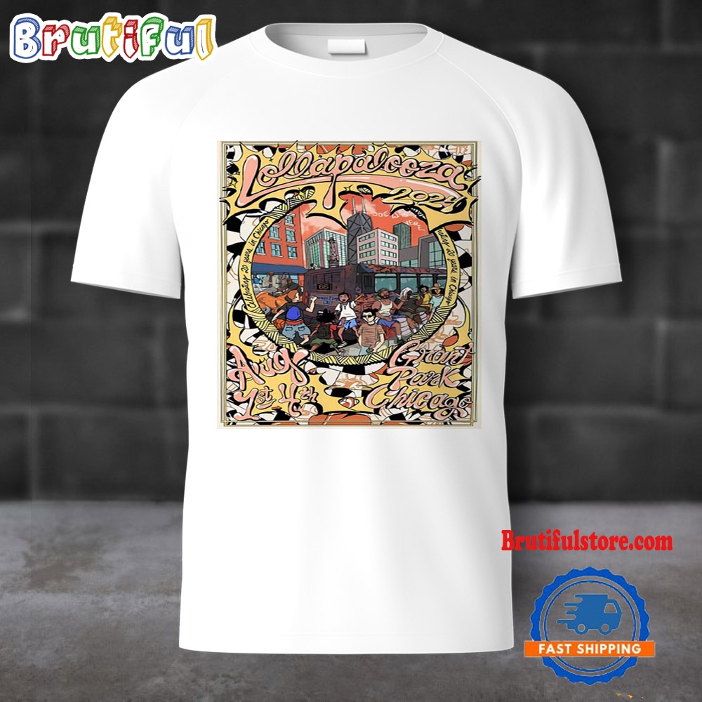 Lollapalooza Festival Live At Grant Park Chicago On August 1 4 2024 Commemorative T Shirt