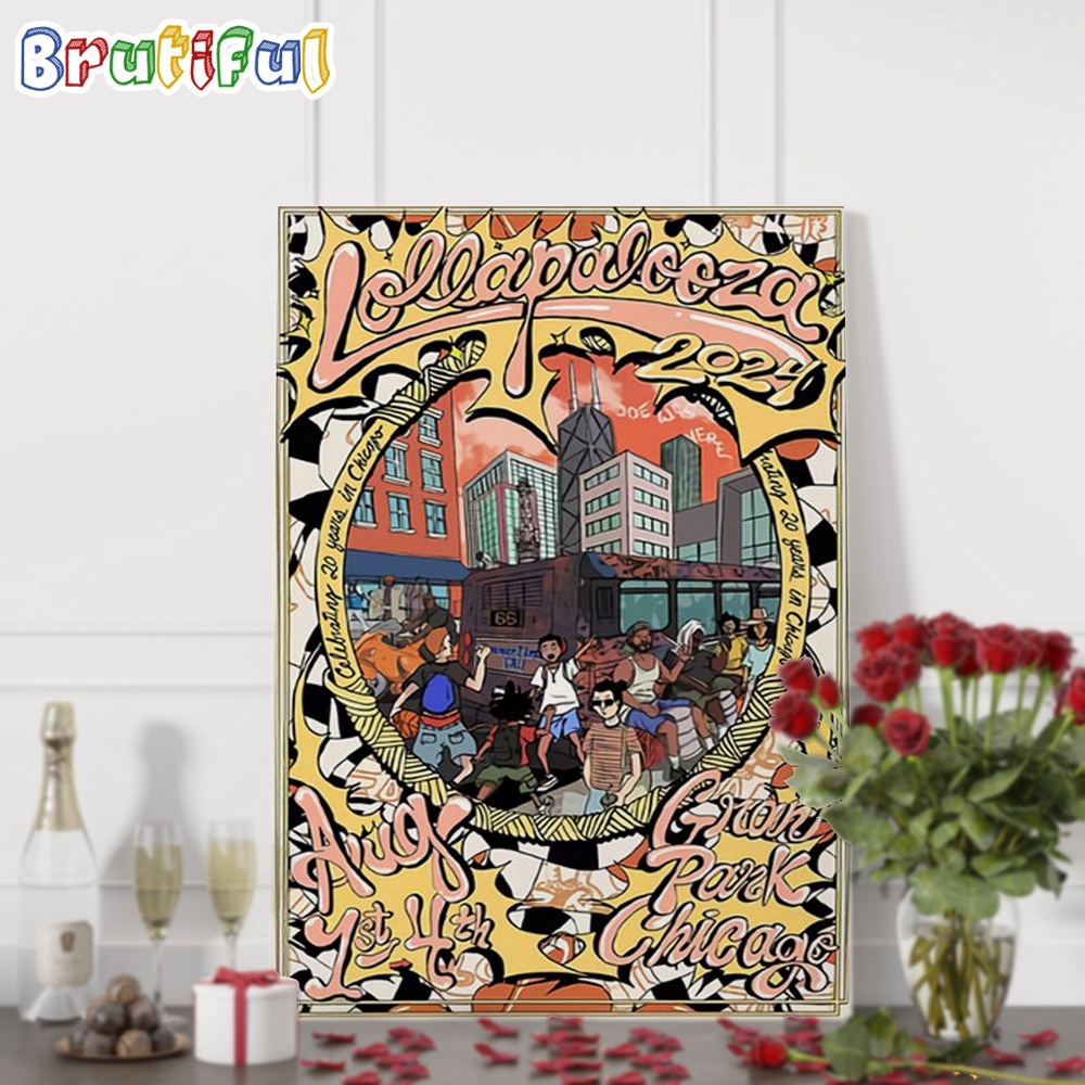 Lollapalooza Festival Live At Grant Park Chicago On August 1 4 2024 Commemorative Wall Art Poster Canvas