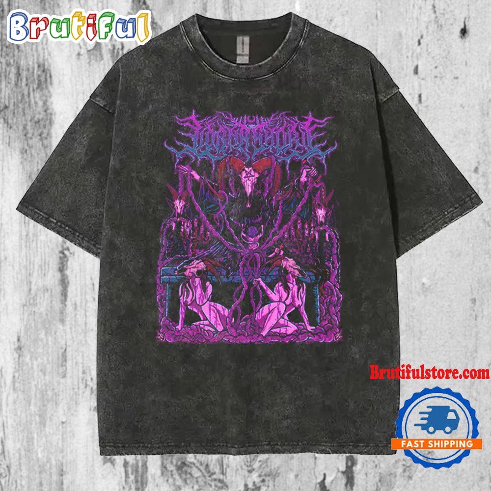 Lorna Shore Pink Goat 2024 Mineral Wash T Shirt
