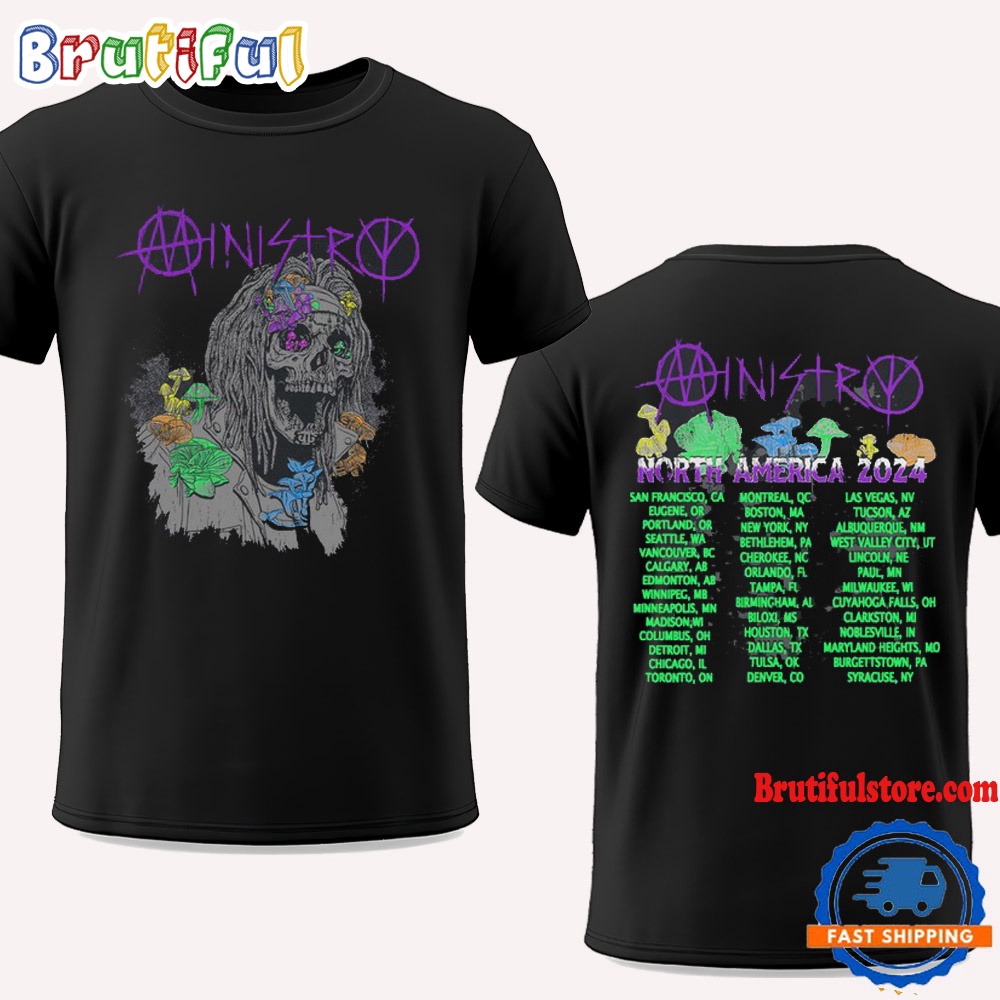 Ministry Mushroom North America 2024 Tour Vintage T Shirt