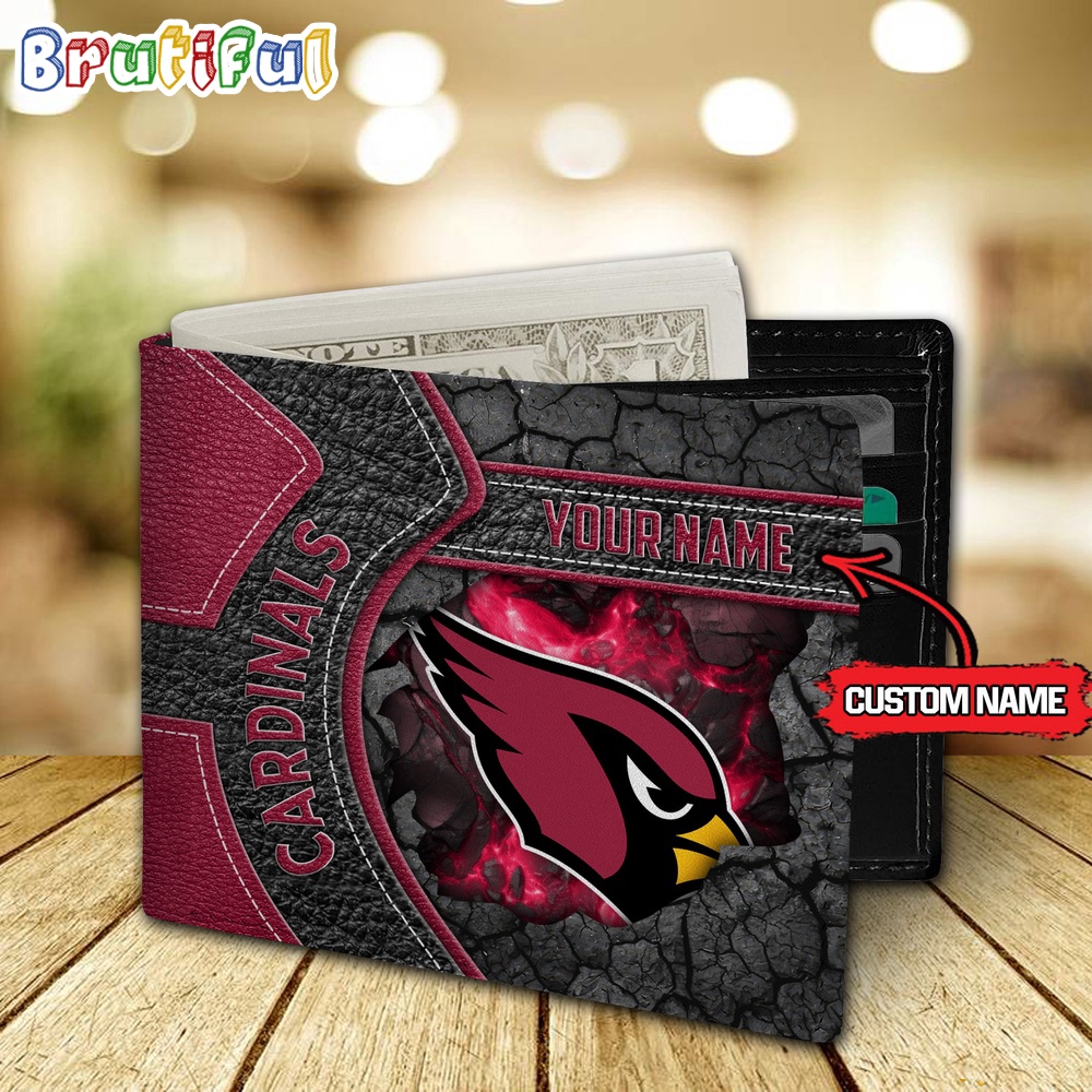 NFL Arizona Cardinals Football Custom Name Mens Leather Wallet 2