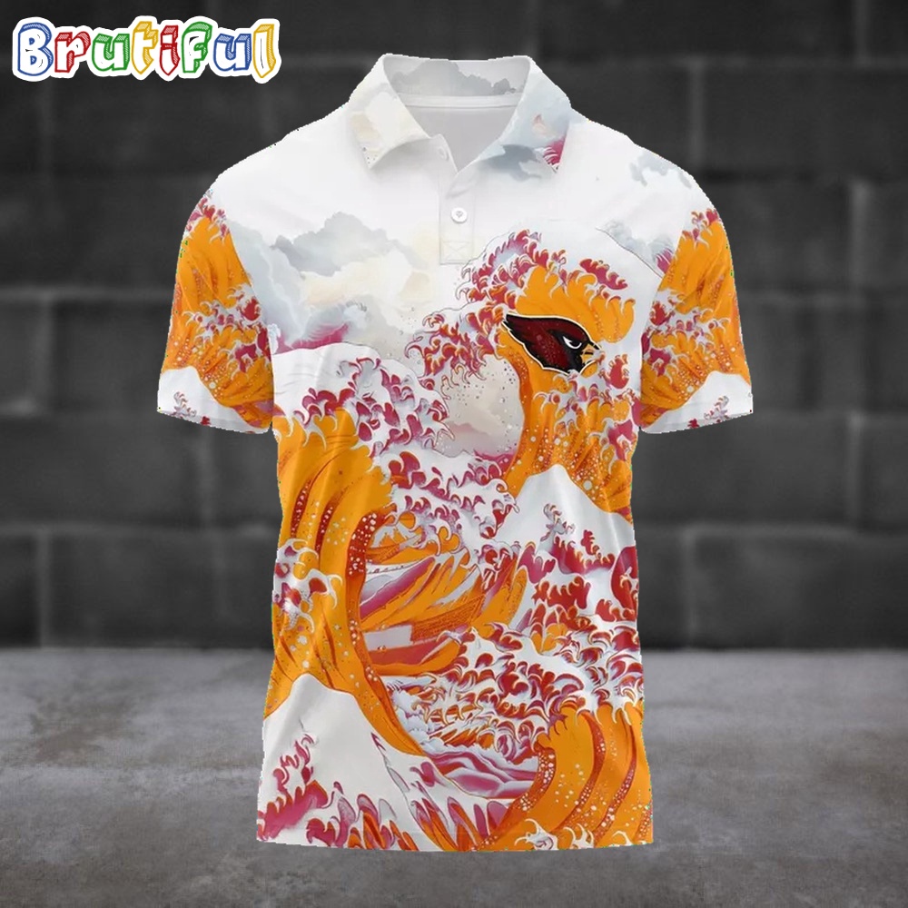 NFL Arizona Cardinals Football Great Wave Polo Shirt 1