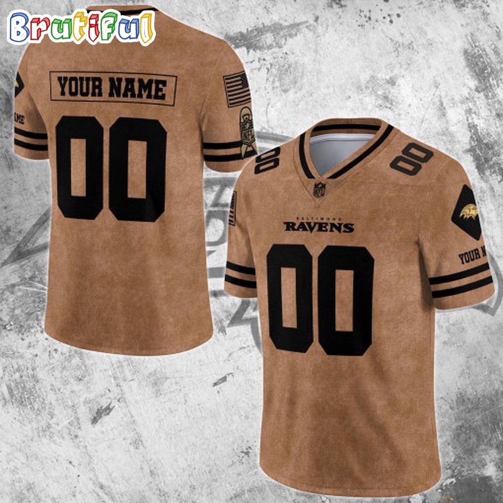 NFL Baltimore Ravens Special American Flag Veterans Football Jersey