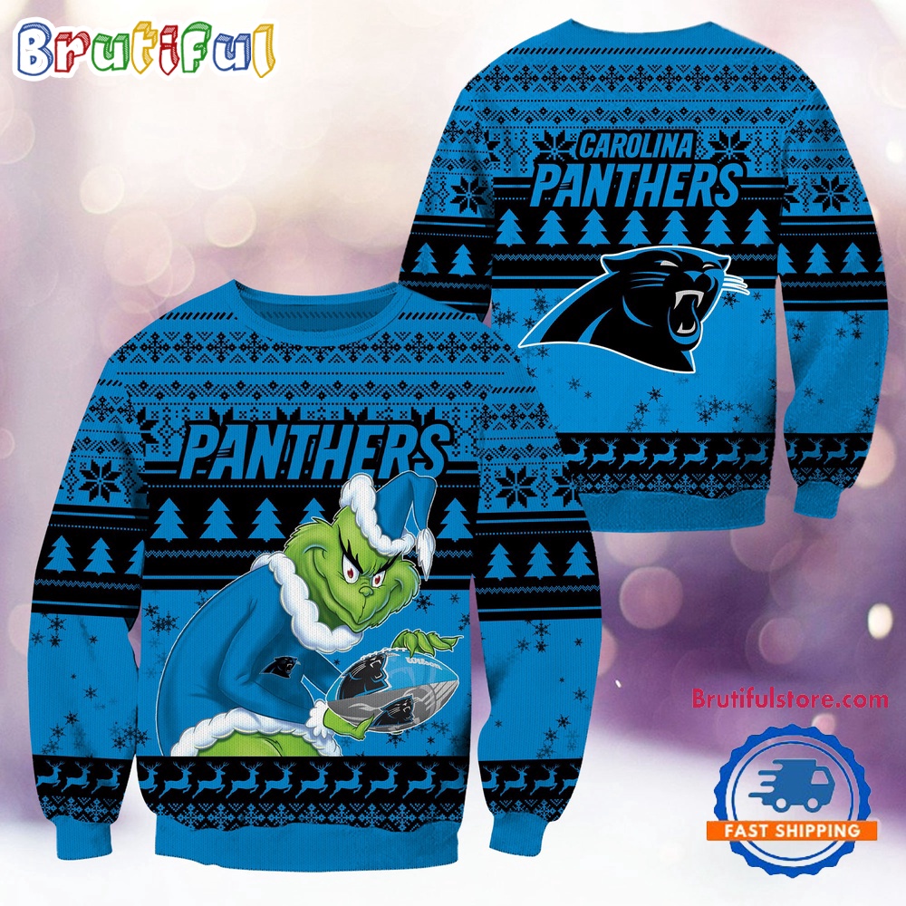 NFL Carolina Panthers Football Grinch Christmas Ugly Sweater