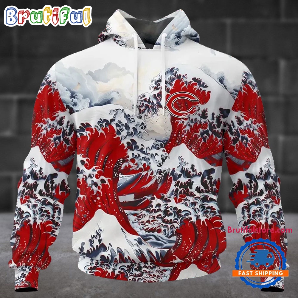 NFL Chicago Bears Football Great Wave All Over Print Hoodie 1