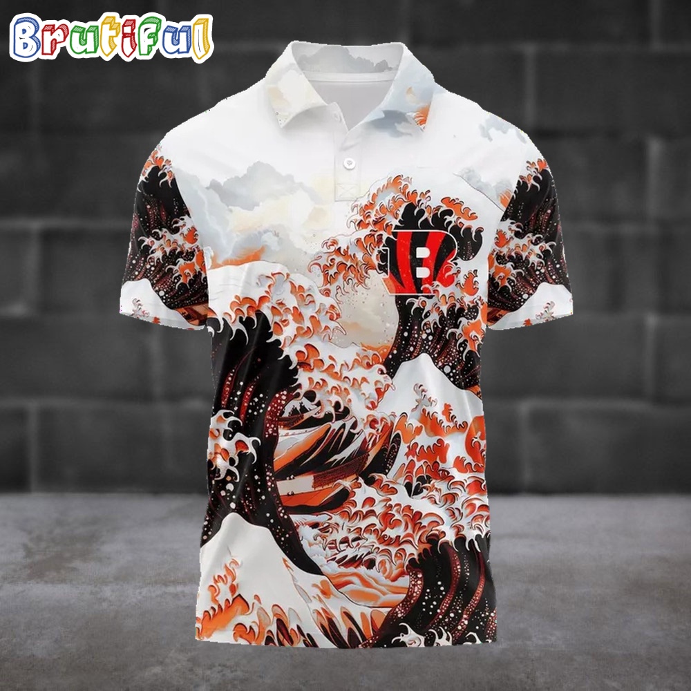 NFL Cincinnati Bengals Football Great Wave Polo Shirt 1