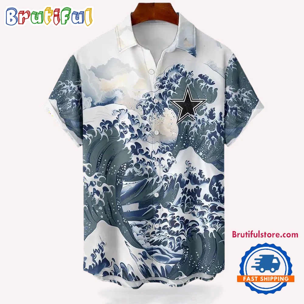 NFL Dallas Cowboys Football Special Great Wave Hawaiian Shirt 1