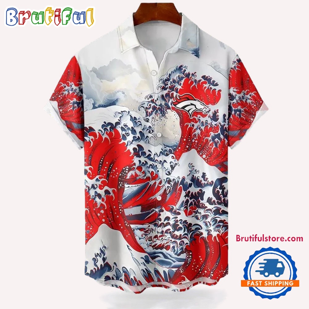 NFL Denver Broncos Football Special Great Wave Hawaiian Shirt 1