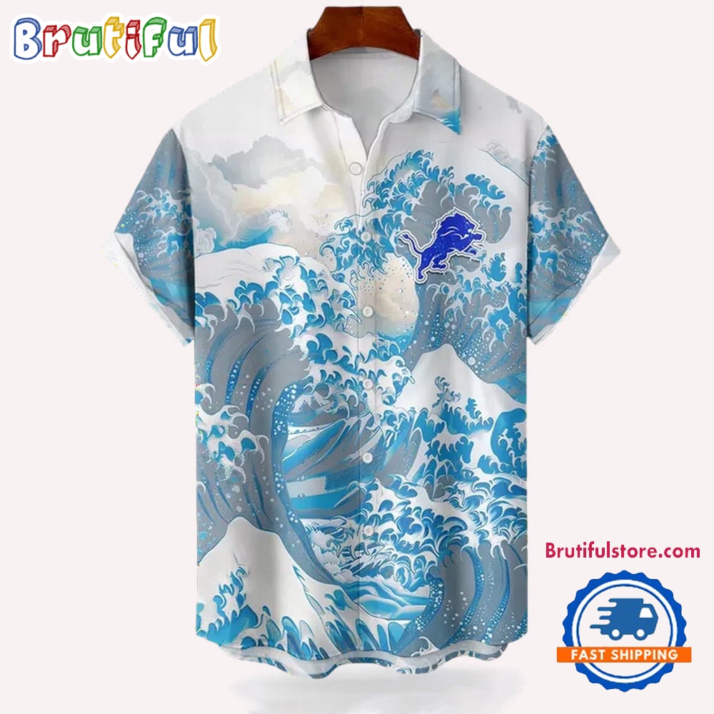NFL Detroit Lions Football Special Great Wave Hawaiian Shirt 1