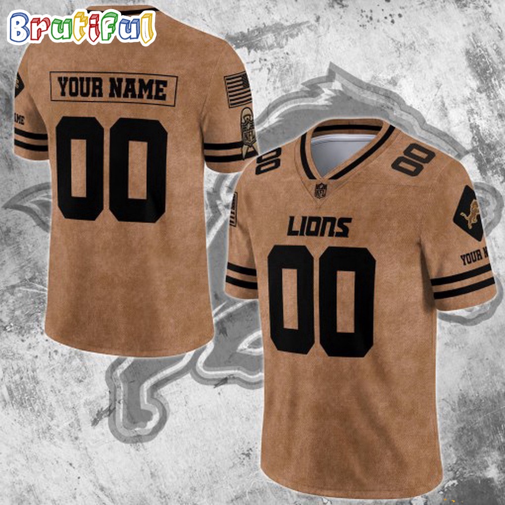 NFL Detroit Lions Special American Flag Veterans Football Jersey