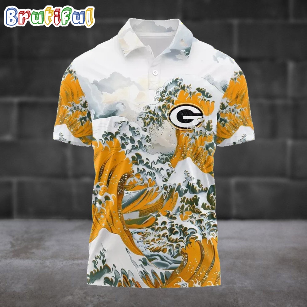 NFL Green Bay Packers Football Great Wave Polo Shirt 1