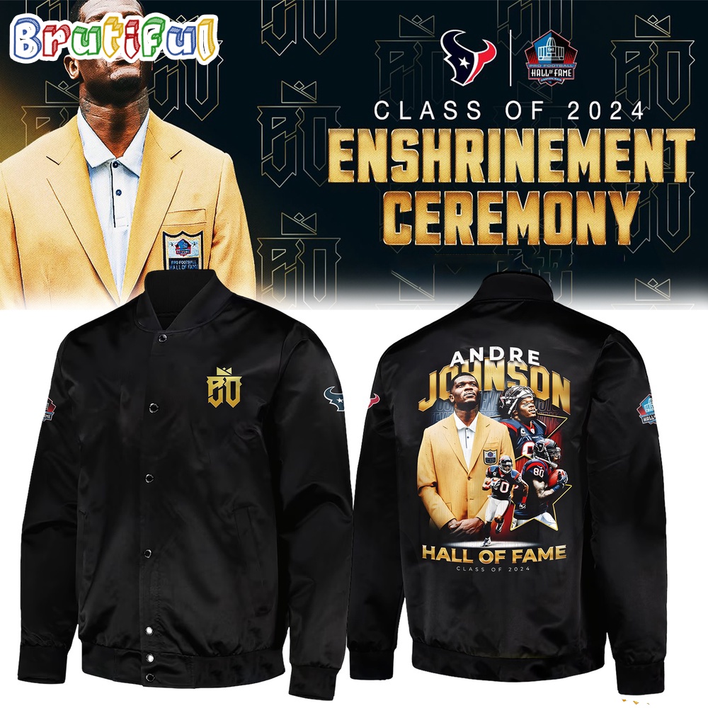 NFL Houston Texans Andre Johnson Hall Of Famer 2024 Baseball Jacket