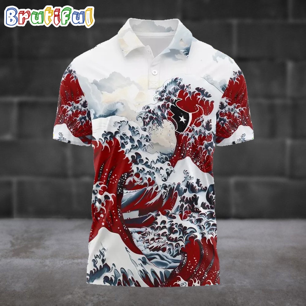 NFL Houston Texans Football Great Wave Polo Shirt 1