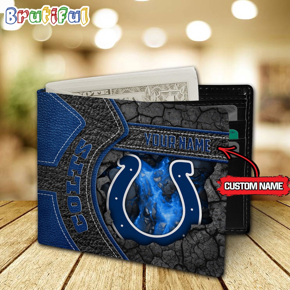 NFL Indianapolis Colts Football Custom Name Mens Leather Wallet 2