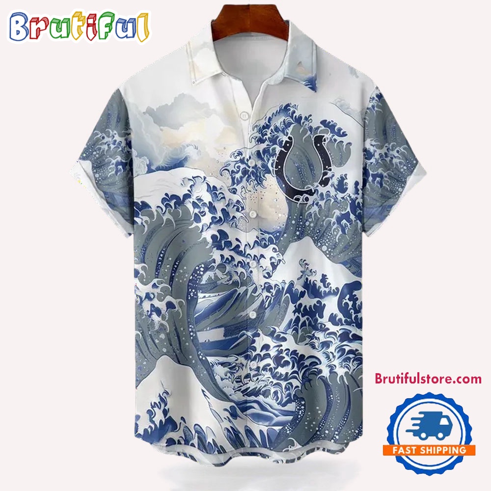 NFL Indianapolis Colts Football Special Great Wave Hawaiian Shirt 1