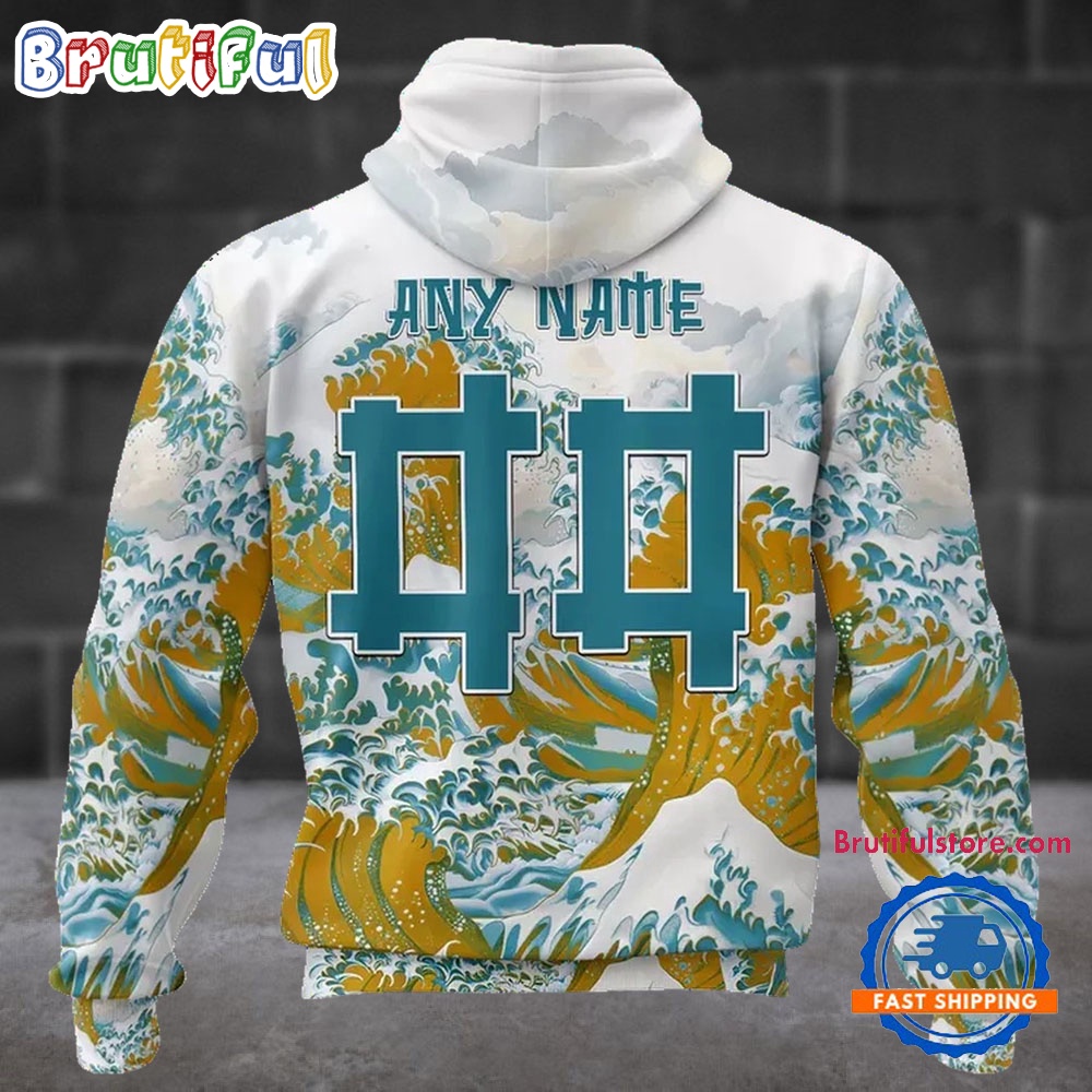 NFL Jacksonville Jaguars Football Great Wave All Over Print Hoodie 2