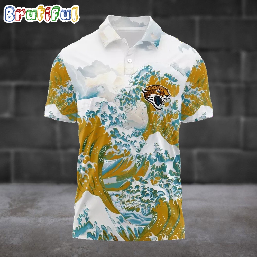 NFL Jacksonville Jaguars Football Great Wave Polo Shirt 1