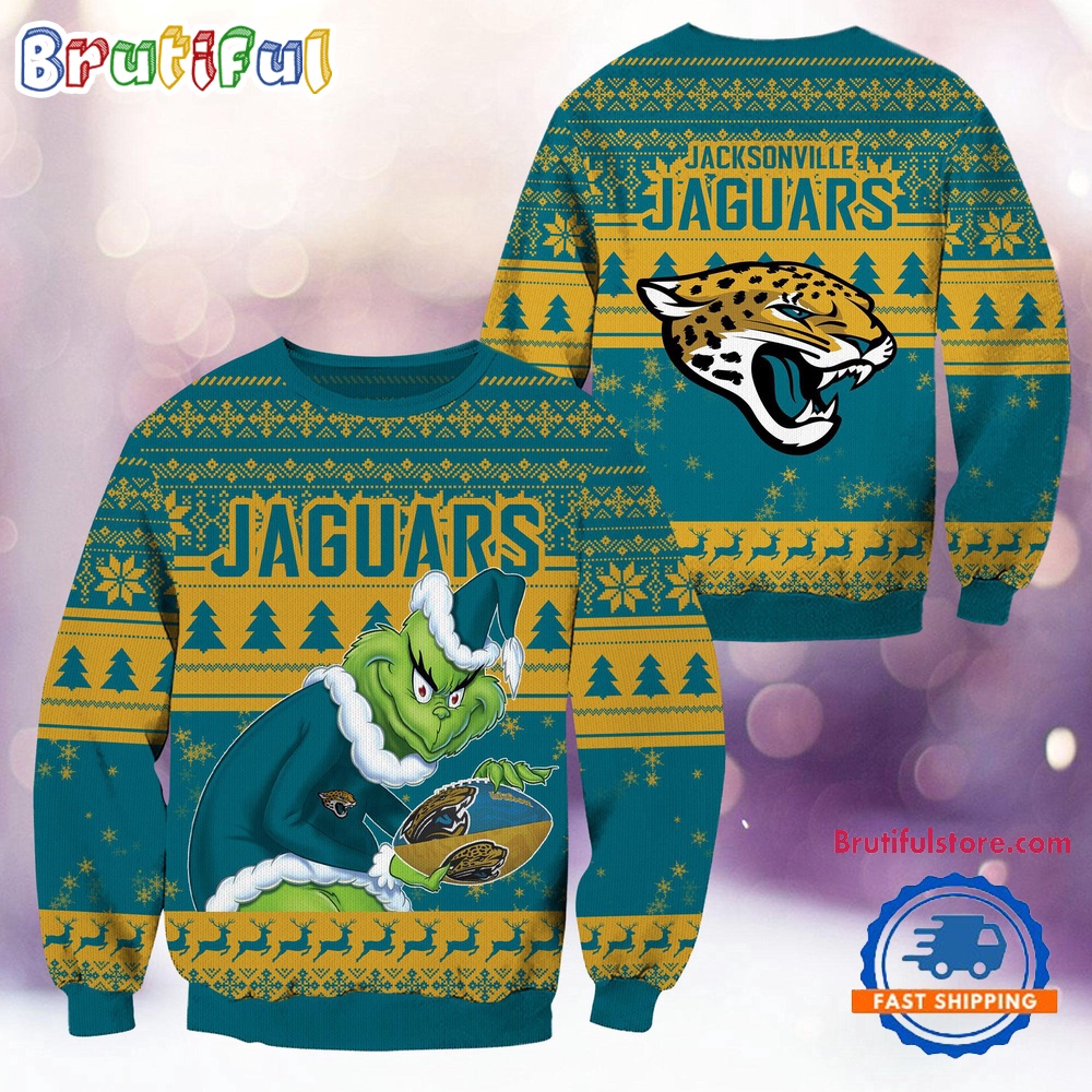 NFL Jacksonville Jaguars Football Grinch Christmas Ugly Sweater