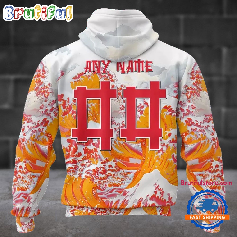 NFL Kansas City Chiefs Football Great Wave All Over Print Hoodie 2