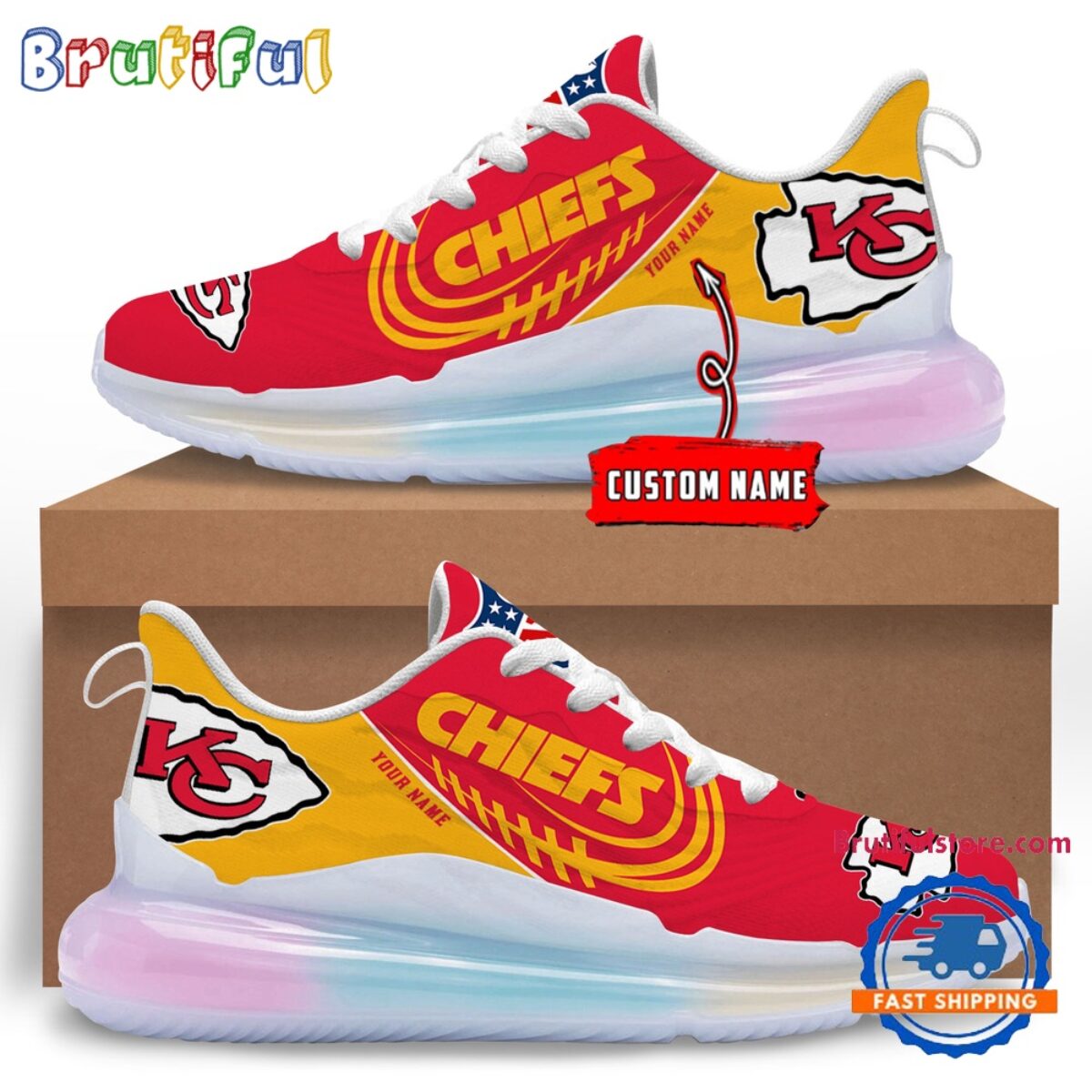 NFL Kansas City Chiefs Women's Rainbow Atmospheric Cushion Running